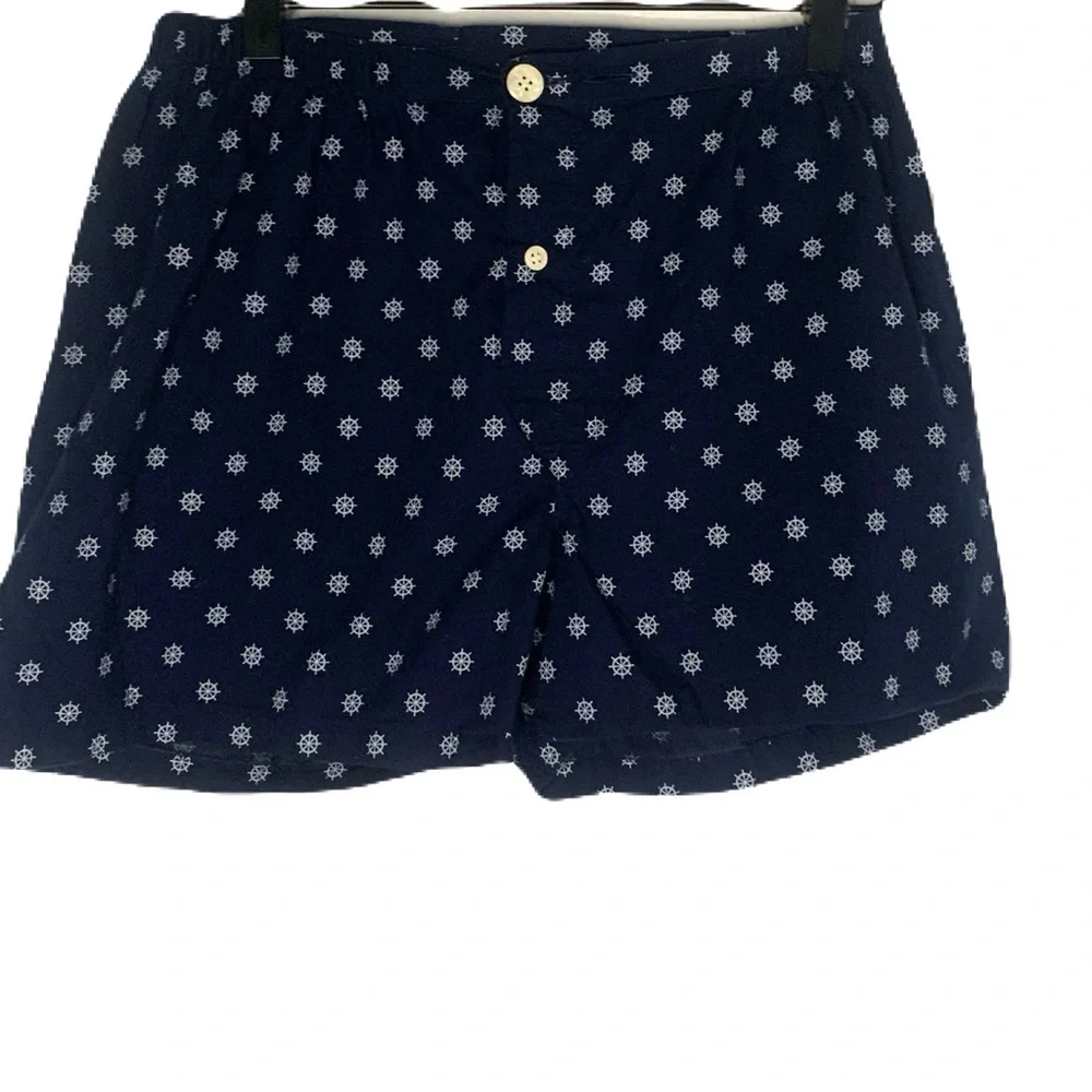 Derek Rose London Small 2 Piece Top & Shorts Pajamas Nautical Coastal Marine